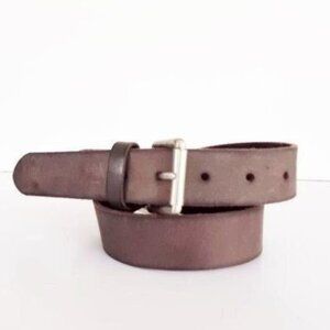 American Eagle Brown Genuine Leather Distressed Belt Size 30 With Silver Buckle